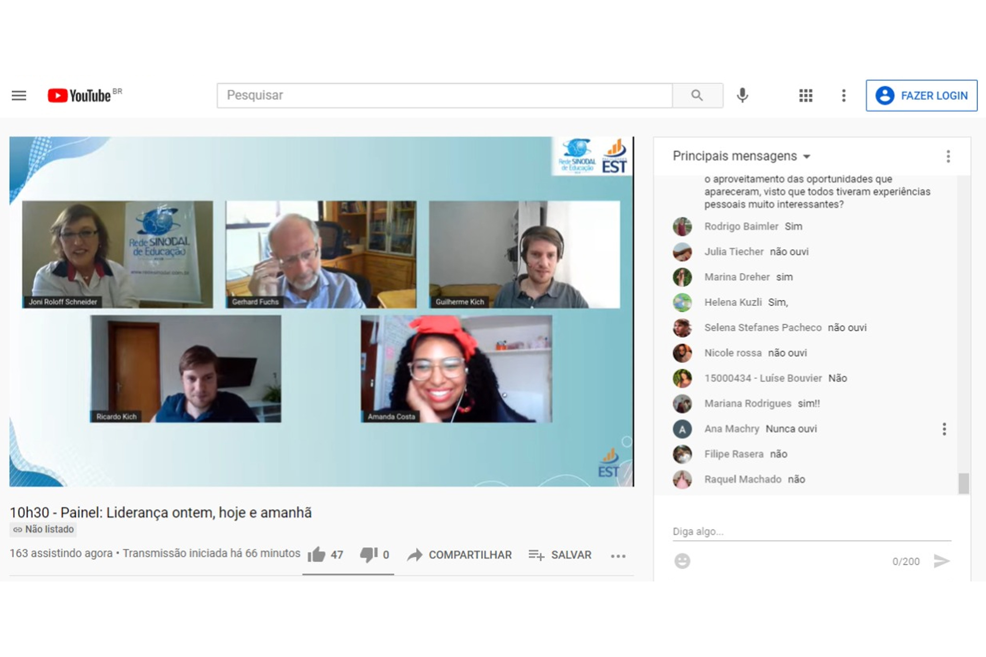 Estudantes da Escola participam de encontro de lideranças da Rede Sinodal