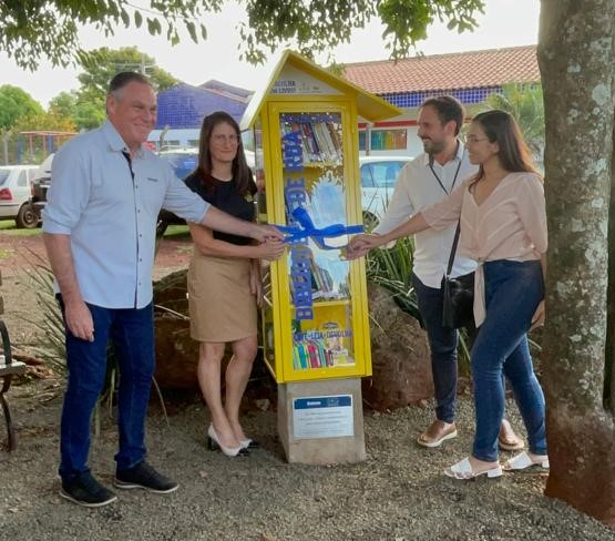 Setrem apoia inauguração da 2ª estante de Biblioteca de Rua em Três de Maio